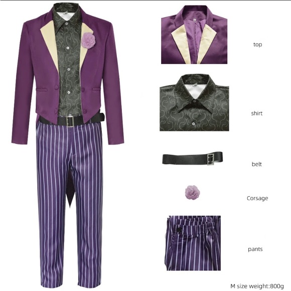 Mens Joker costume it’s a 2XL but it’s a very small make - Picture 4 of 5